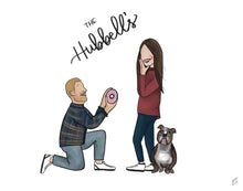 Load image into Gallery viewer, Custom Couple Portrait for Bridal Shower, Engagement Wedding Gift