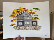 Load image into Gallery viewer, Watercolor Home Portrait | Cottage, Home, Cabin Watercolour Painting