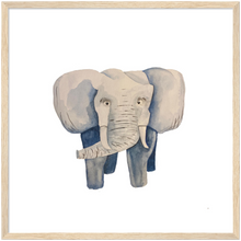 Load image into Gallery viewer, Elephant Portrait, Animal Nursery (Matte Paper, Wood Frame)