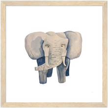 Load image into Gallery viewer, Elephant Portrait, Animal Nursery (Matte Paper, Wood Frame)