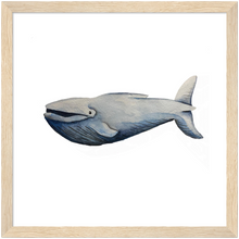 Load image into Gallery viewer, Whale Portrait, Nautical Nursery (Matte Paper, Wood Frame)