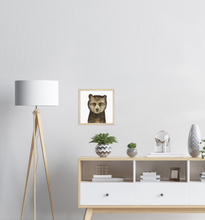 Load image into Gallery viewer, Baby Bear Portrait, Woodland Nursery (Matte Paper, Wood Frame)